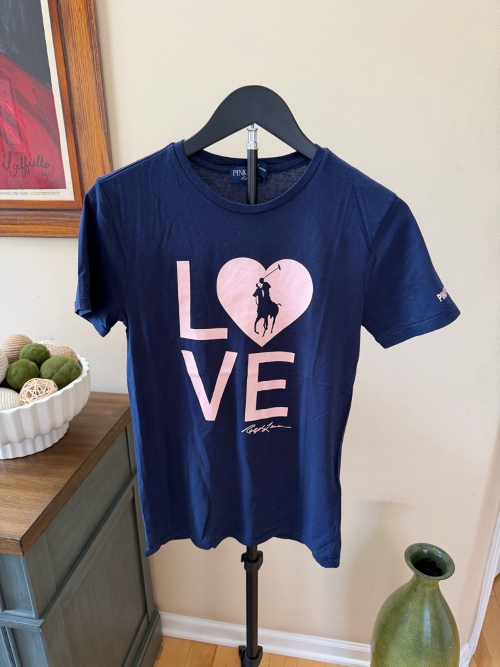 Pink Pony Ralph Lauren Tee Love Graphic Nav